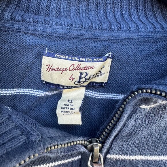 Vintage Bass Blue Y2K Striped Pull Over Mens Sweater Size XL - Picture 2 of 7